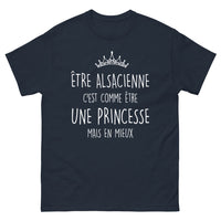 Thumbnail for T-shirt Alsace marine - Être alsacienne, c'est comme être une princesse