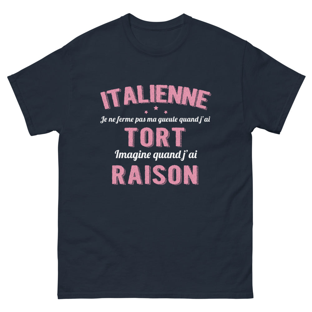 T-shirt Italie marine - Je ne ferme pas ma gueule quand j'ai tort