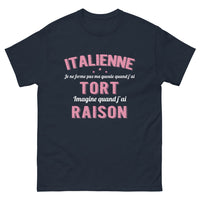 Thumbnail for T-shirt Italie marine - Je ne ferme pas ma gueule quand j'ai tort