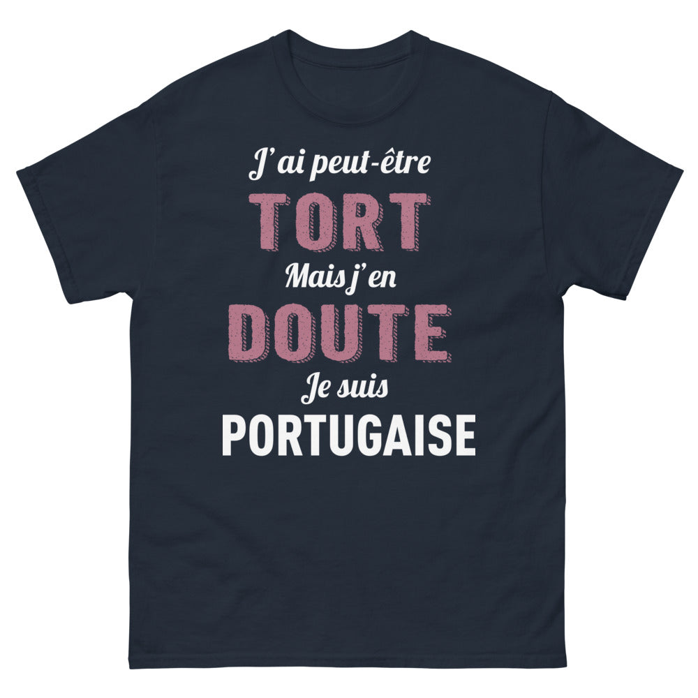 T-shirt Portugal marine - J'ai Peut-Être Tort, Mais J'en Doute