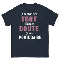 Thumbnail for T-shirt Portugal marine - J'ai Peut-Être Tort, Mais J'en Doute