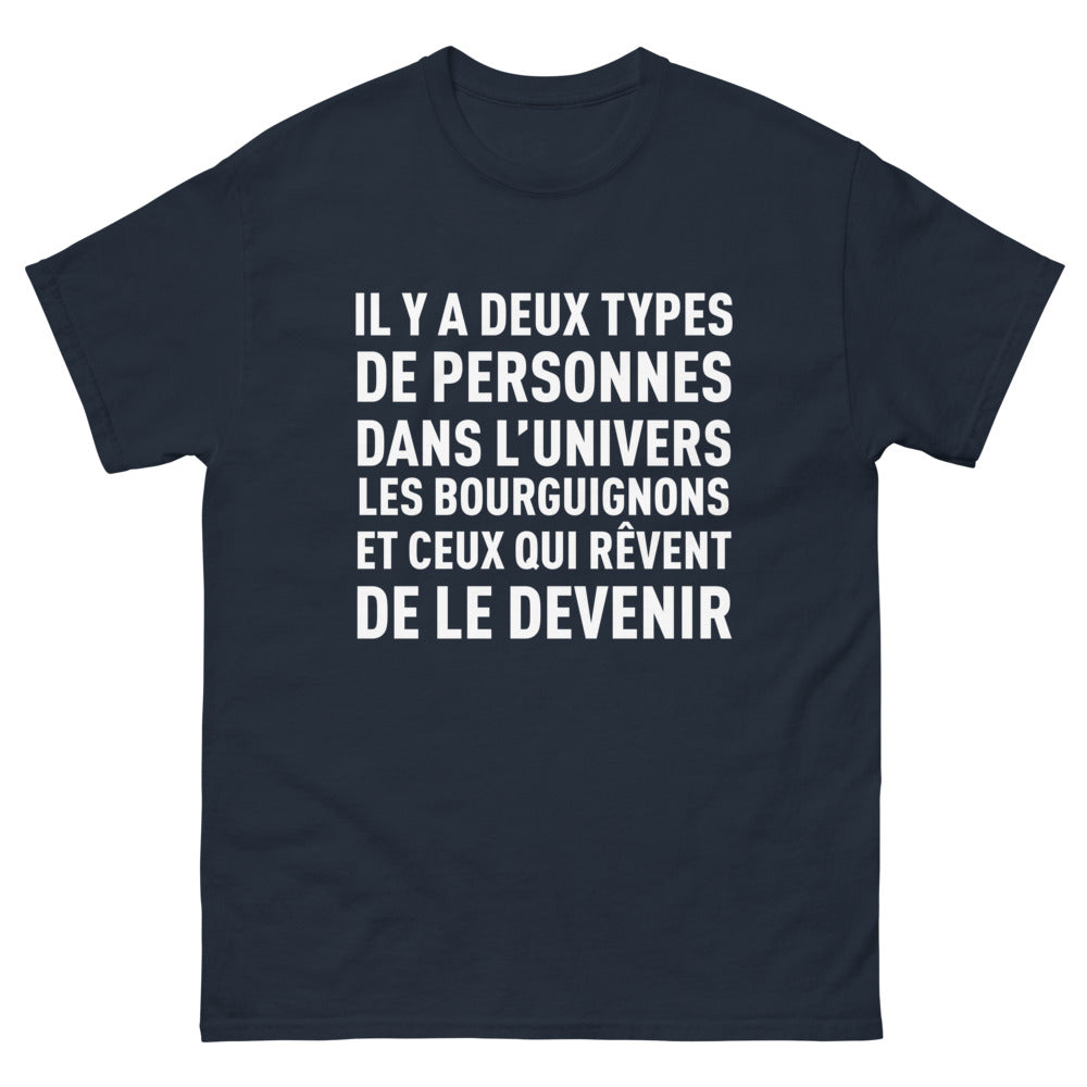 T-shirt Bourgogne marine - Deux types de personnes dans l'univers