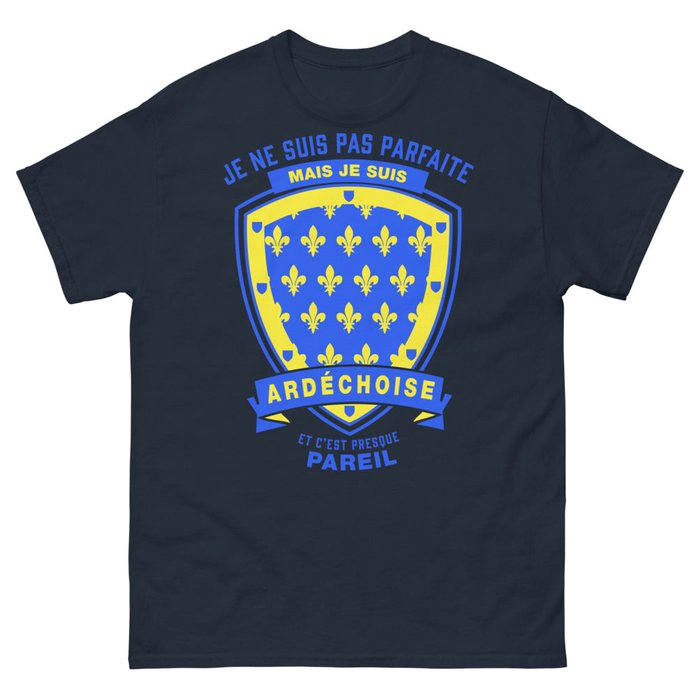 T-shirt Ardèche bleu marine - Je ne suis pas parfaite mais fière