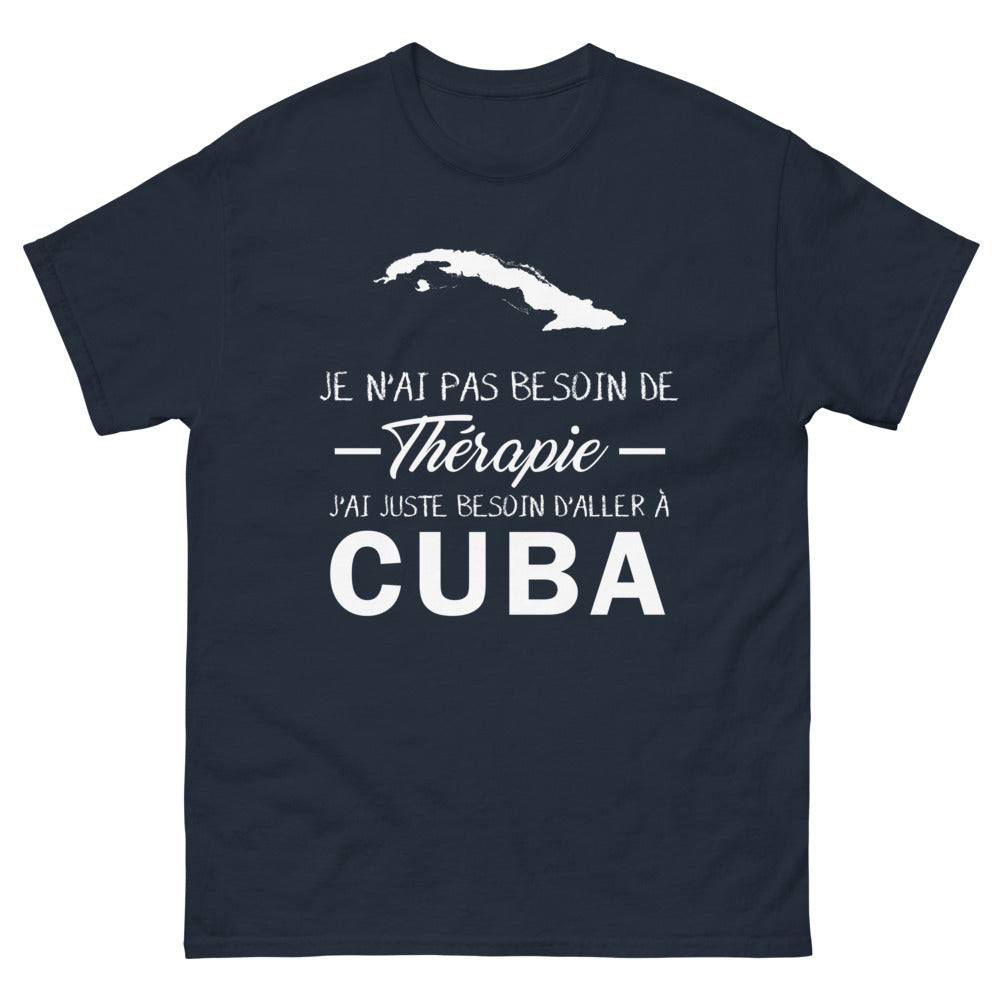T-shirt Cuba marine - Je n'ai pas besoin de thérapie