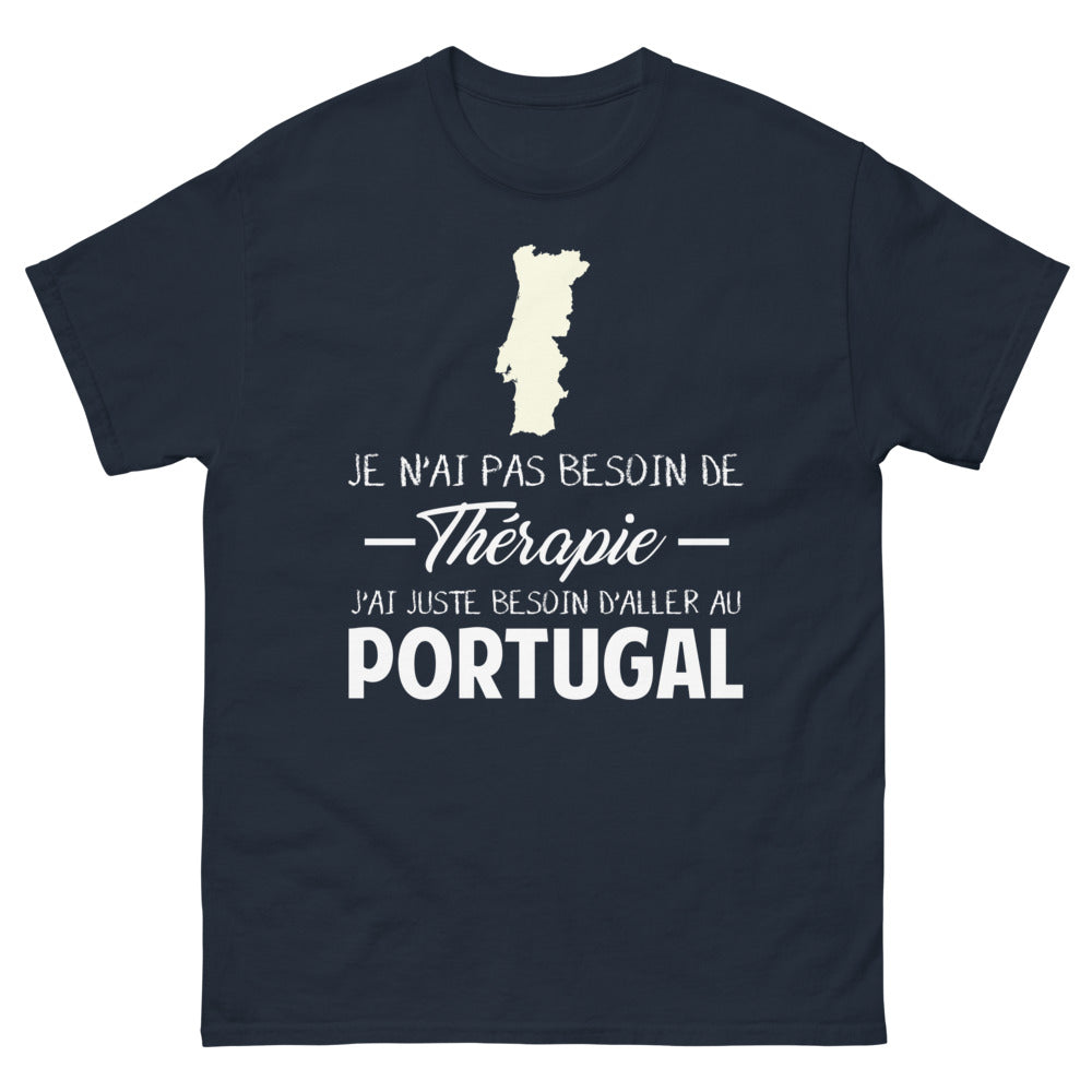 T-shirt Portugal marine - Je n'ai pas besoin de thérapie