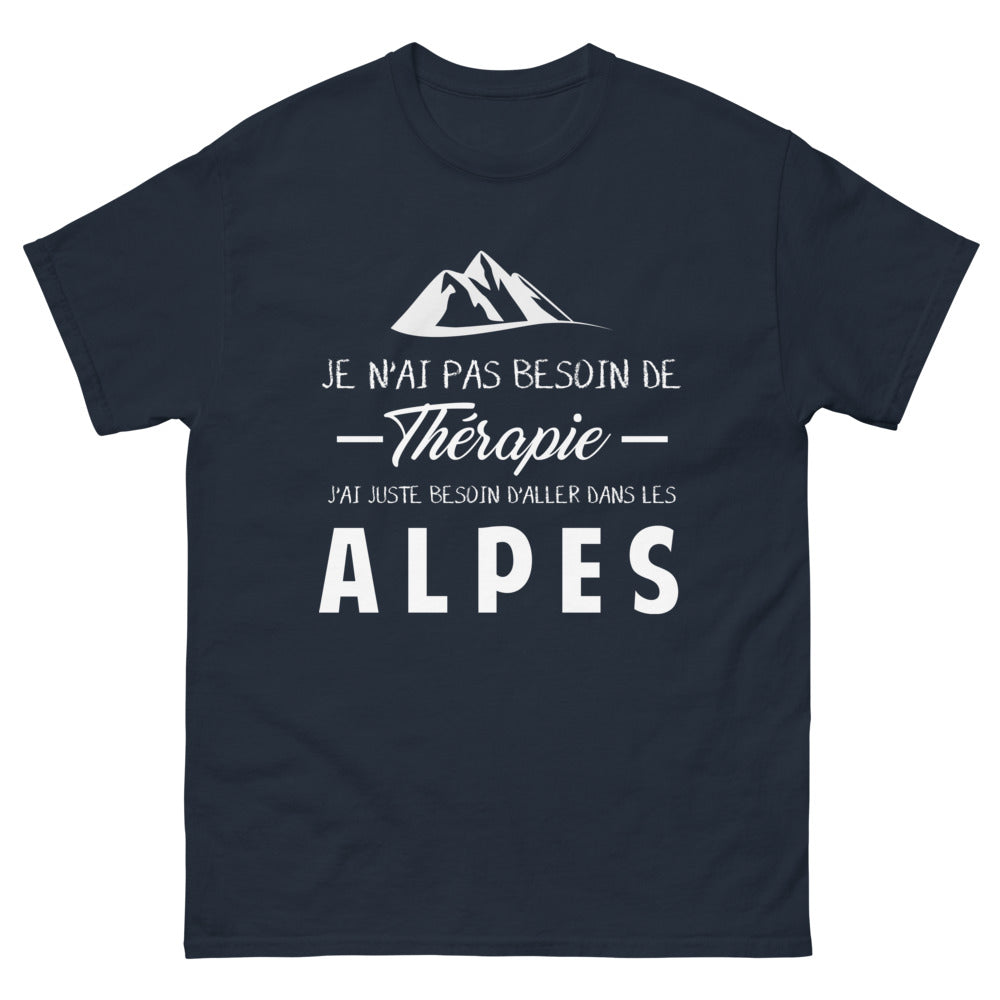 T-shirt Alpes marine - Je n'ai pas besoin de thérapie