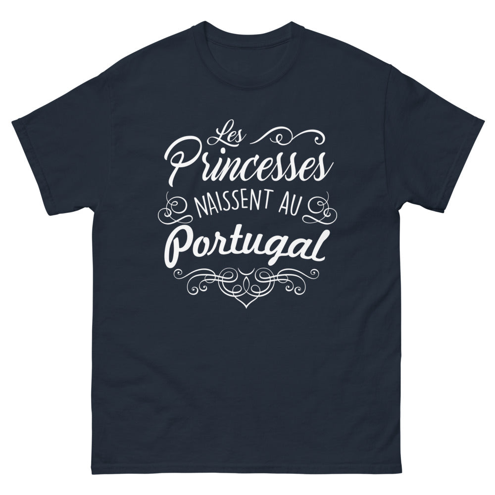 T-shirt Portugal marine - Les princesses naissent au Portugal