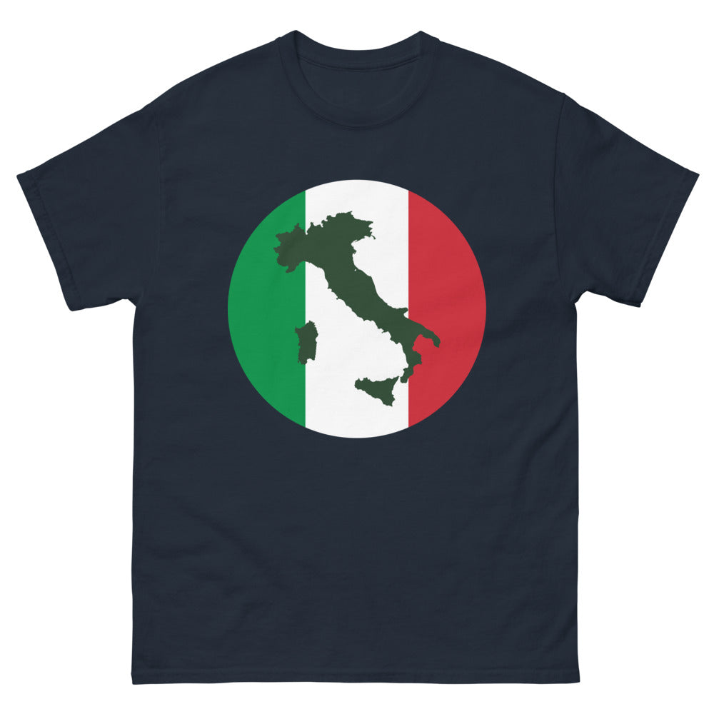 T-shirt Italie marine - carte du drapeau italien