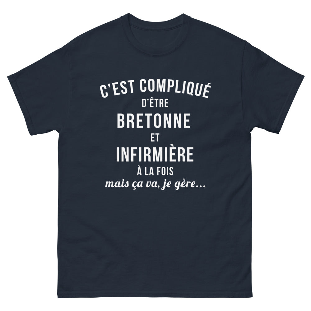 T-shirt Bretagne marine - Fierté d'être infirmière bretonne
