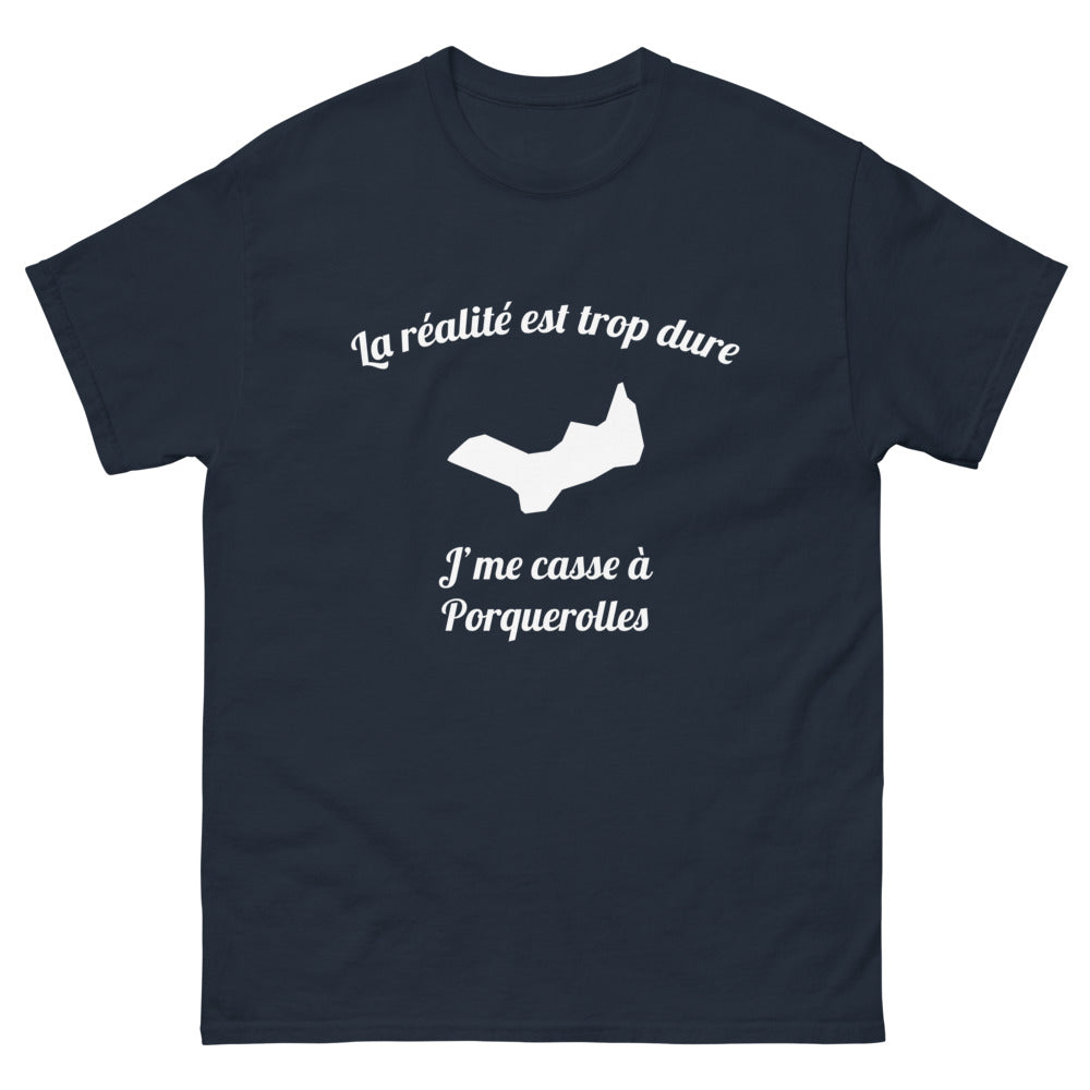 T-shirt Porquerolles marine - La réalité est trop dure