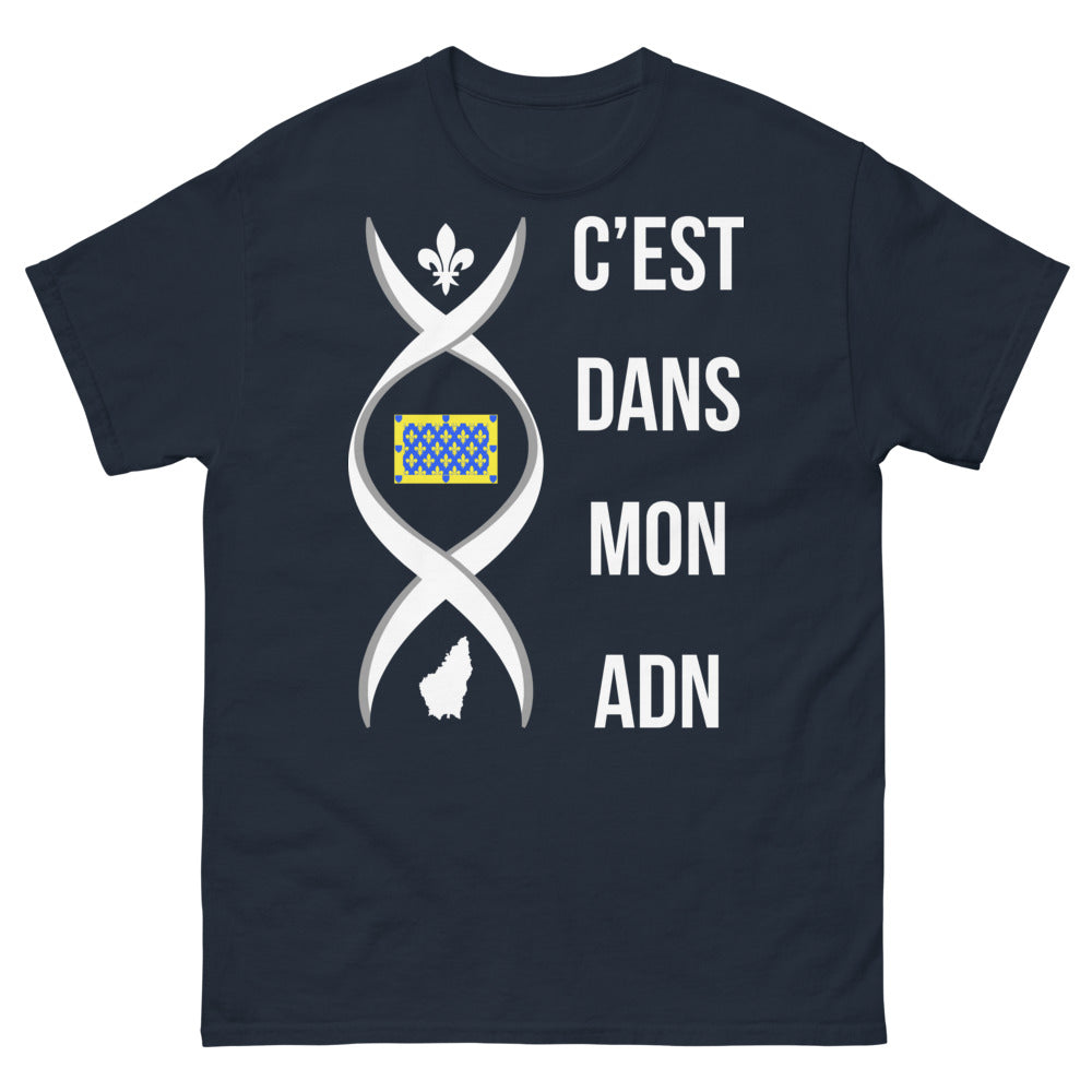 T-shirt régional noir dos - C'est dans mon ADN design amusant