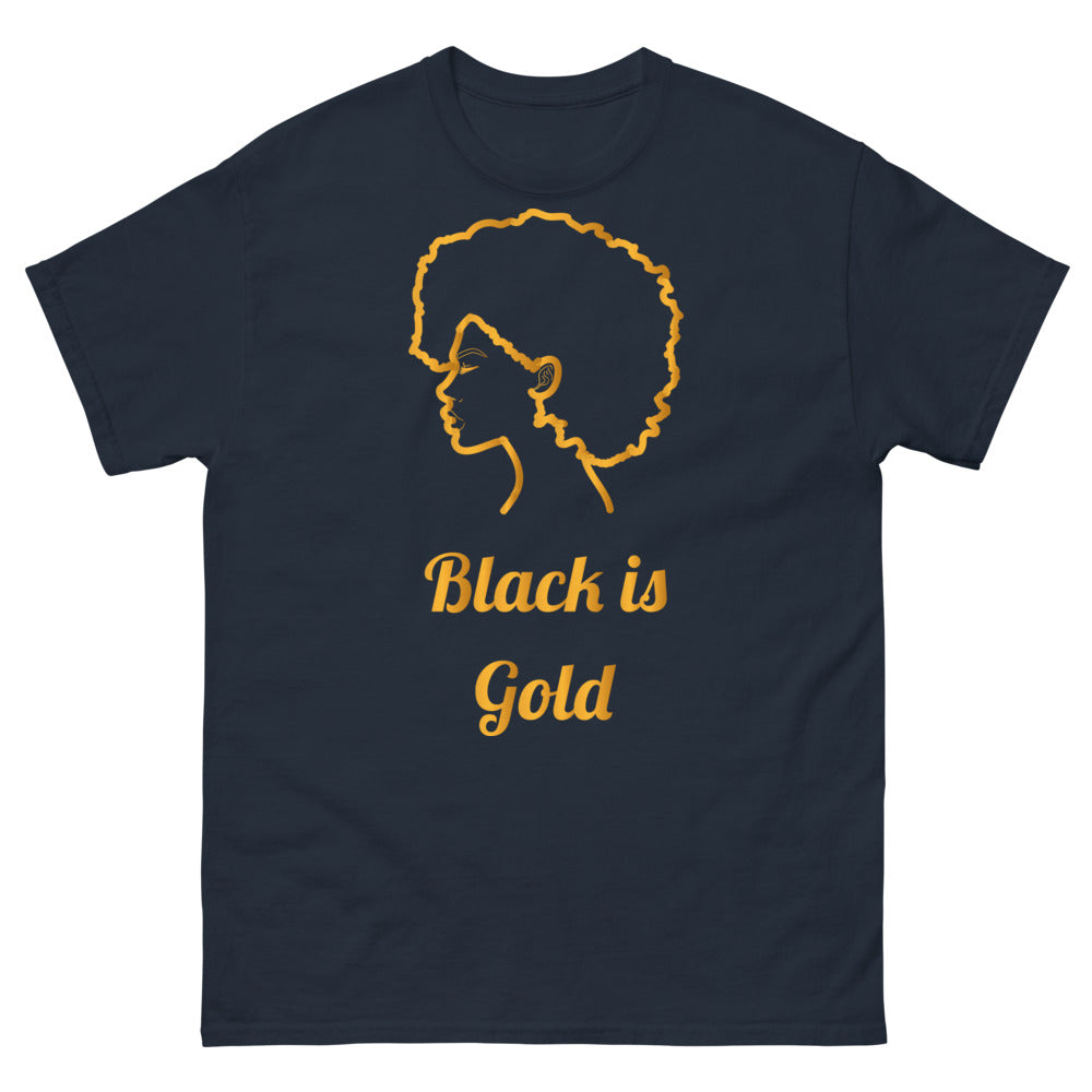T-shirt élégance noir dos - Black is Gold design
