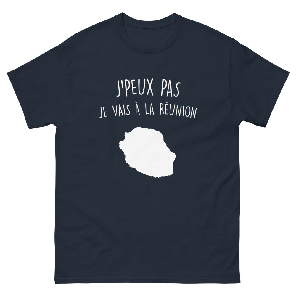 T-shirt Réunion marine - Je peux pas, je vais à la Réunion