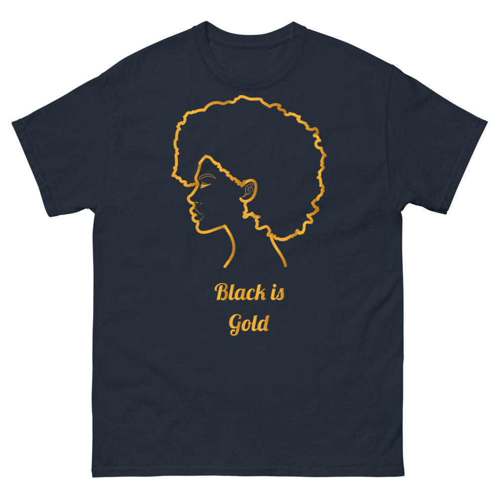 T-shirt Black is Gold noir dos - élégance et humour en simplicité