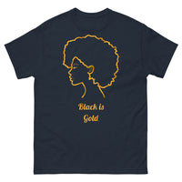 Thumbnail for T-shirt Black is Gold noir dos - élégance et humour en simplicité
