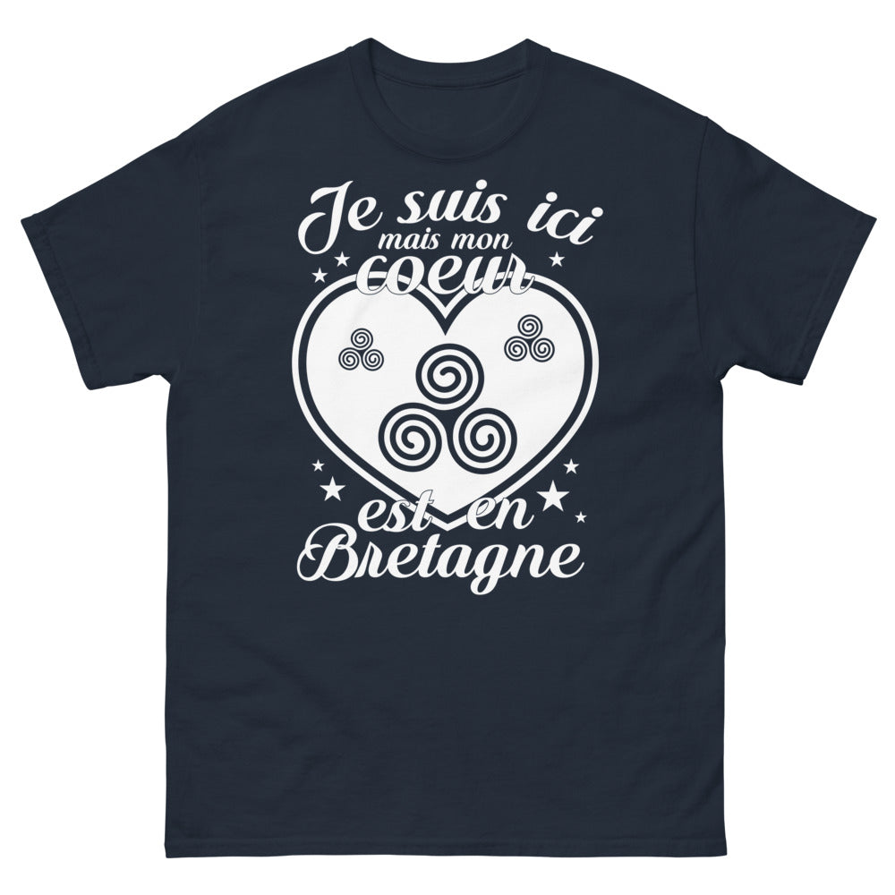 T-shirt Bretagne marine - Mon cœur est en Bretagne