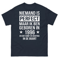 Thumbnail for T-shirt 90s noir dos - Niemand is perfect, né en 1996