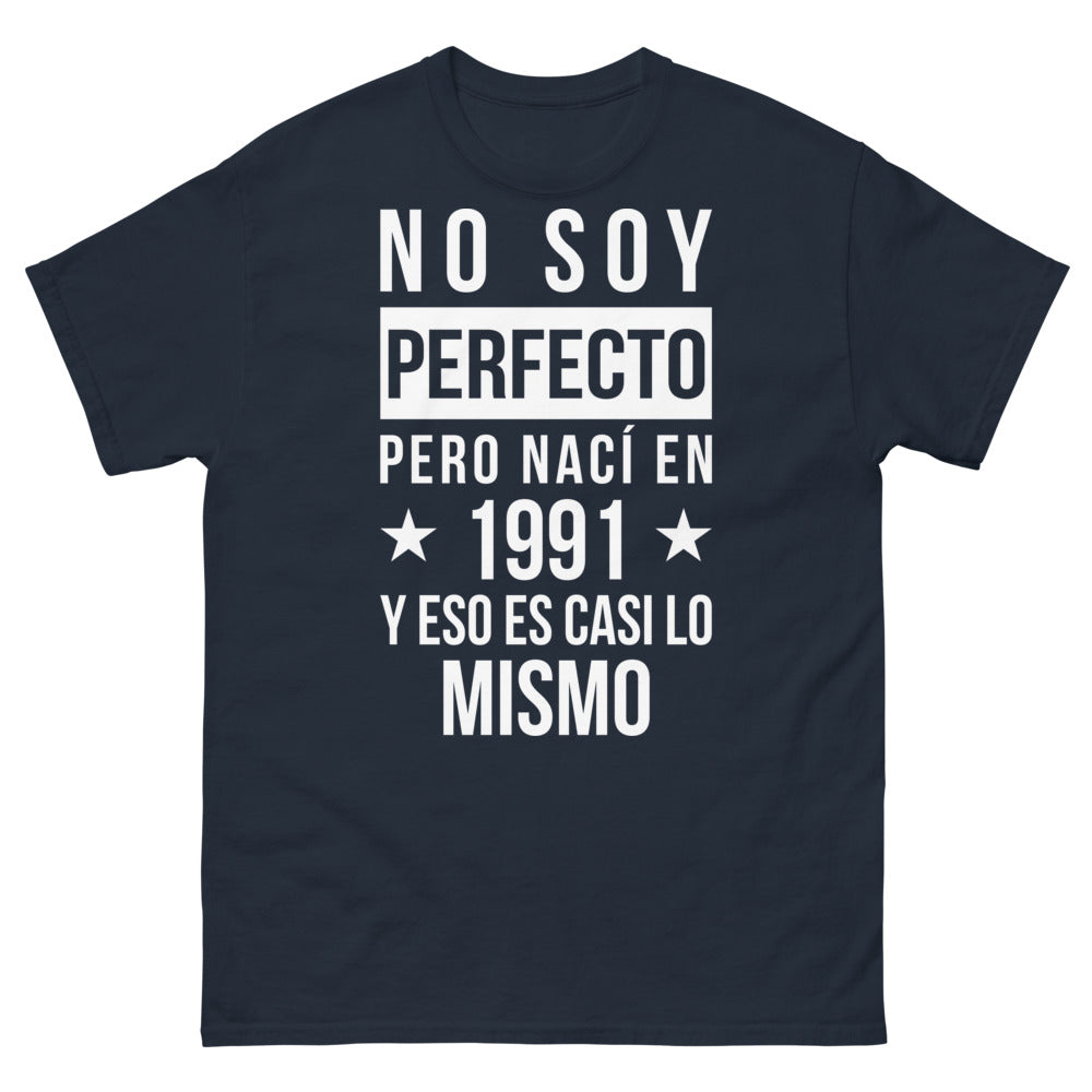 T-shirt 1991 noir dos - No soy perfecto, mais humoristique