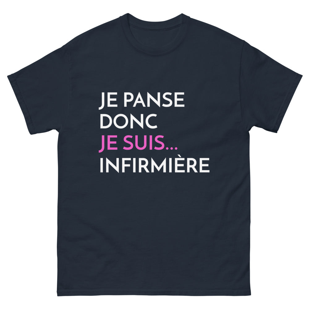 T-shirt Infirmière marine - Je Panse Donc Je Suis