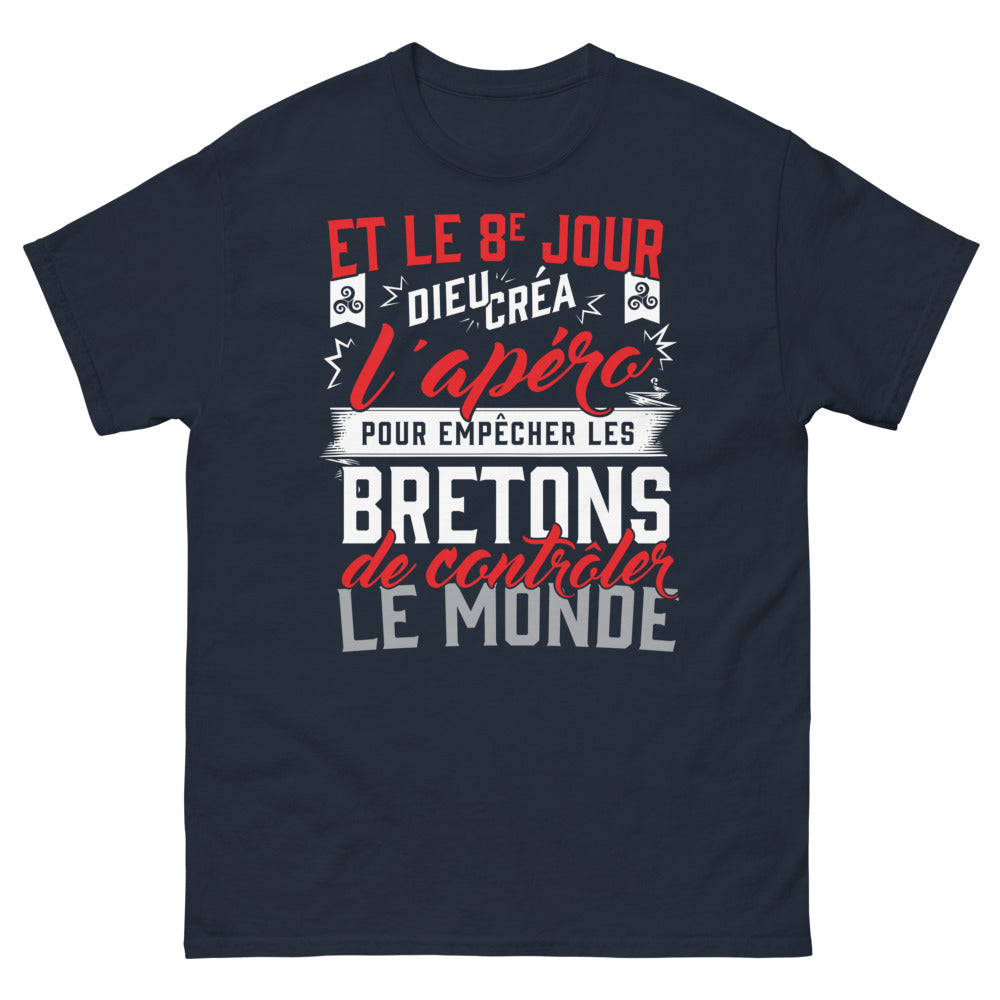 T-shirt Bretagne marine - Et le 8e jour Dieu créa l'apéro