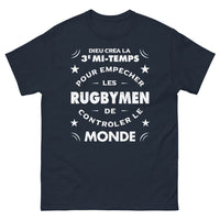 Thumbnail for T-shirt rugby noir dos - Dieu créa la 3ème mi-temps