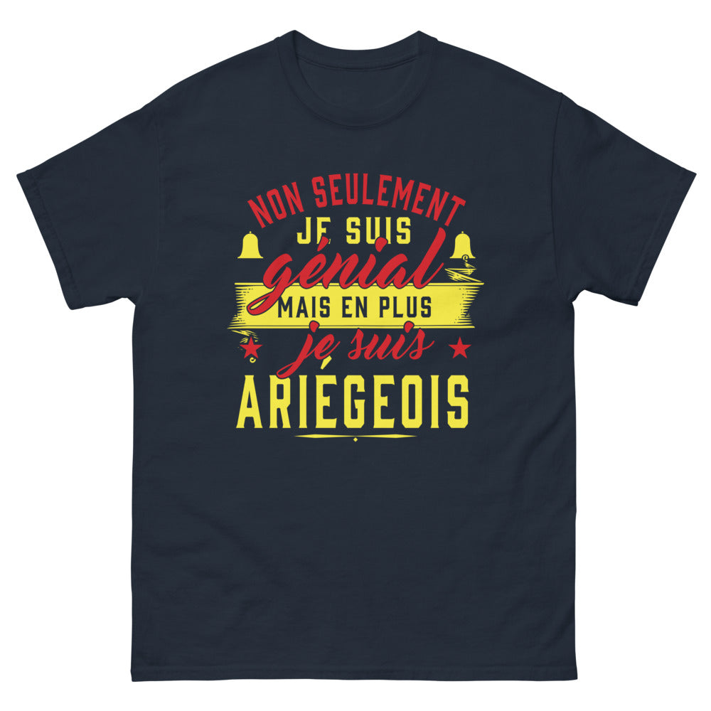 T-shirt Ariège marine - Non seulement je suis génial