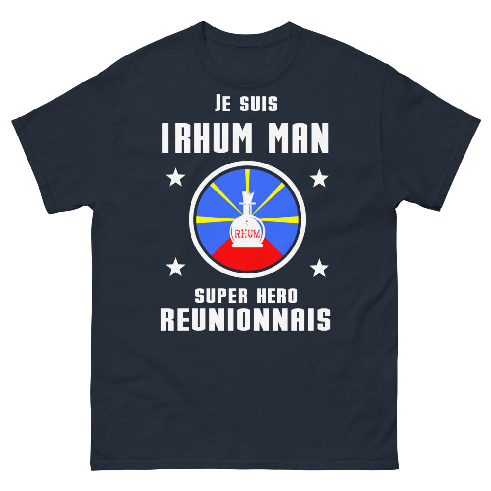 T-shirt Réunion marine - Je suis I'Rhum Man, Super Héros