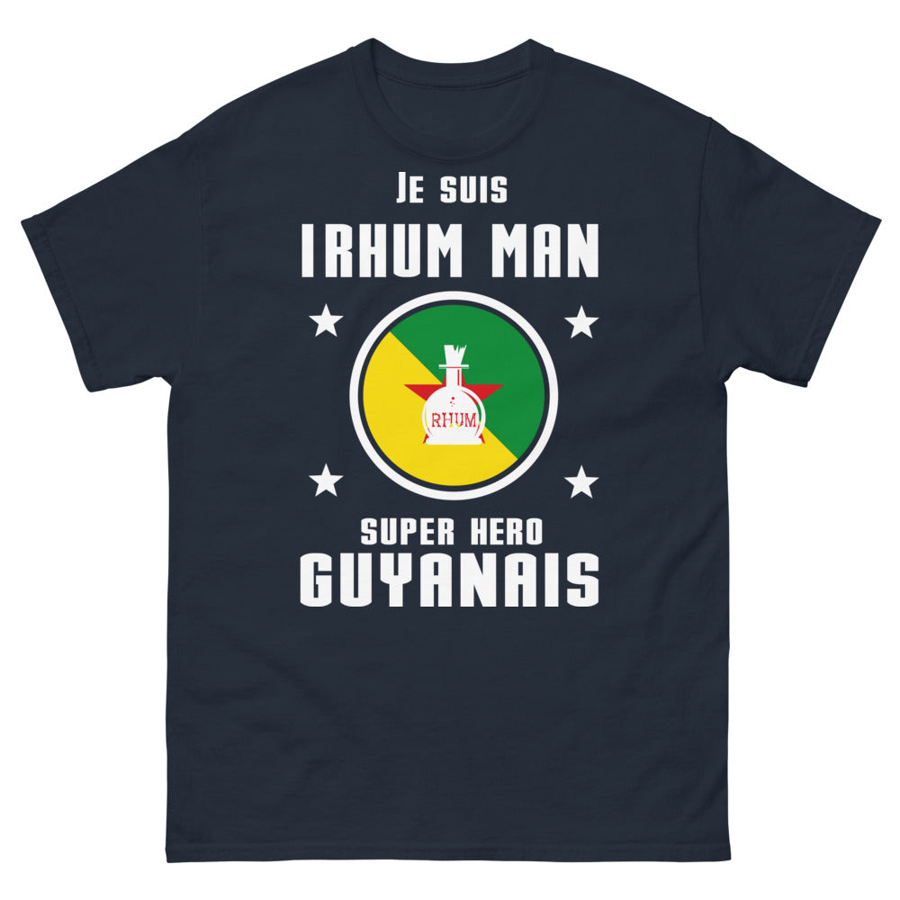 T-shirt Guyane marine - Je suis I'Rhum Man, super-héros
