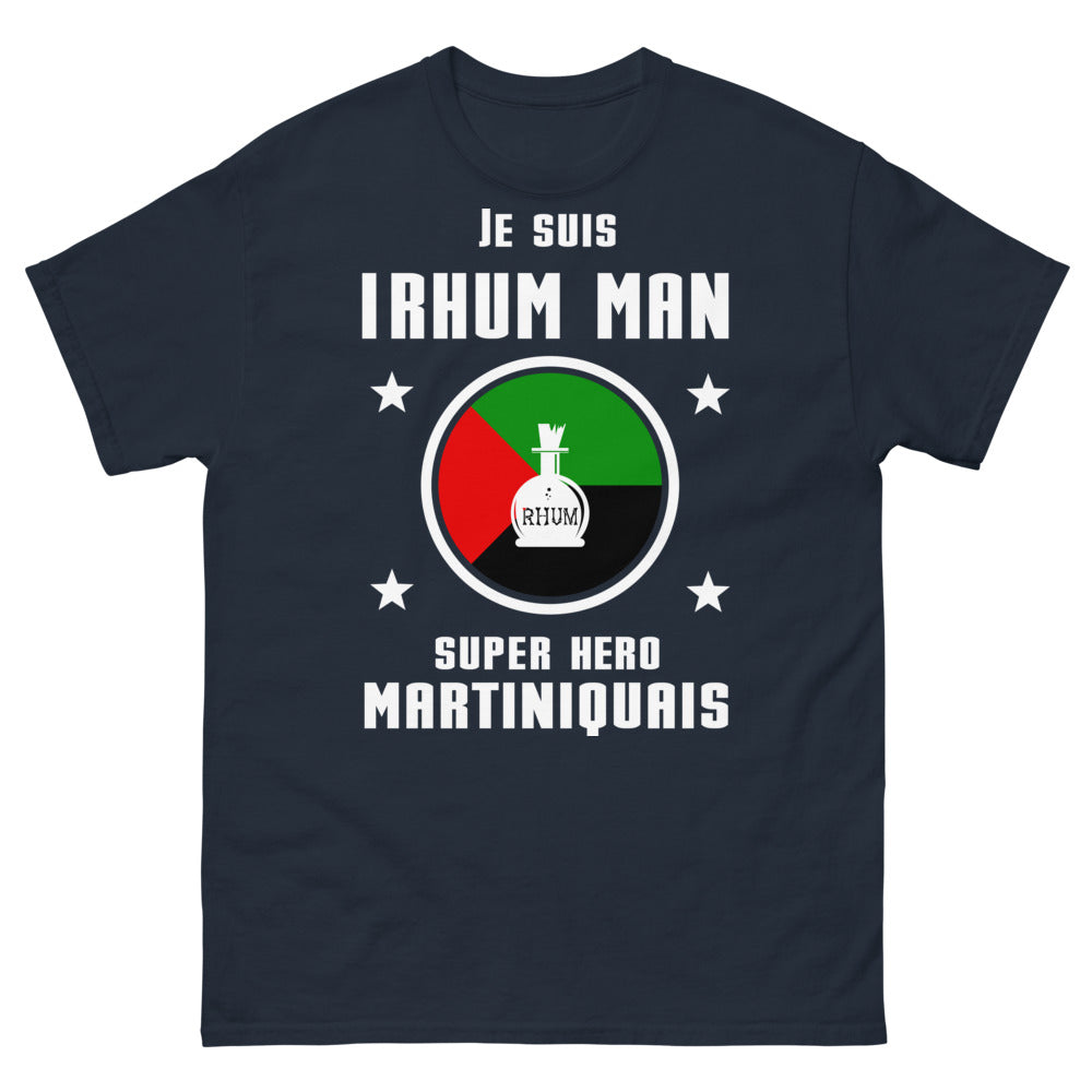T-shirt Martinique marine - Super Héros Rhum Man humoristique