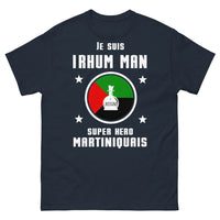 Thumbnail for T-shirt Martinique marine - Super Héros Rhum Man humoristique