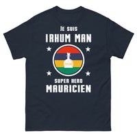 Thumbnail for T-shirt Maurice marine - Je suis Rhum Man, Super-Héros Mauricien