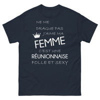 Thumbnail for T-shirt Réunion marine - Amour d'une Réunionnaise folle et sexy