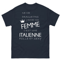 Thumbnail for T-shirt Italie marine - Ne me drague pas, femme sexy