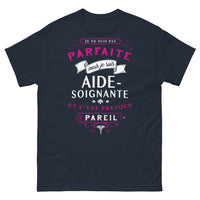 Thumbnail for T-shirt Aide-soignante marine - Je ne suis pas parfaite, mais presque