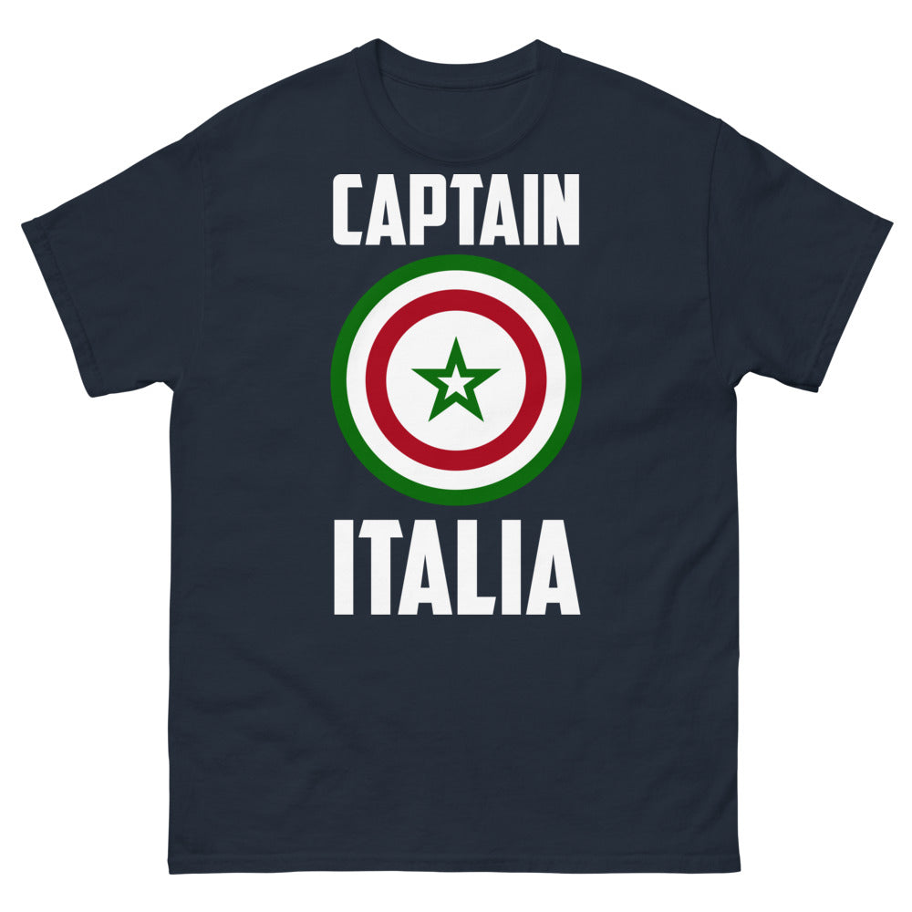T-Shirt Italia blu navy - Capitano dell'Italia con umorismo