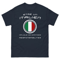 Thumbnail for T-shirt Italie marine - Être un Italien Implique de Grandes Responsabilités