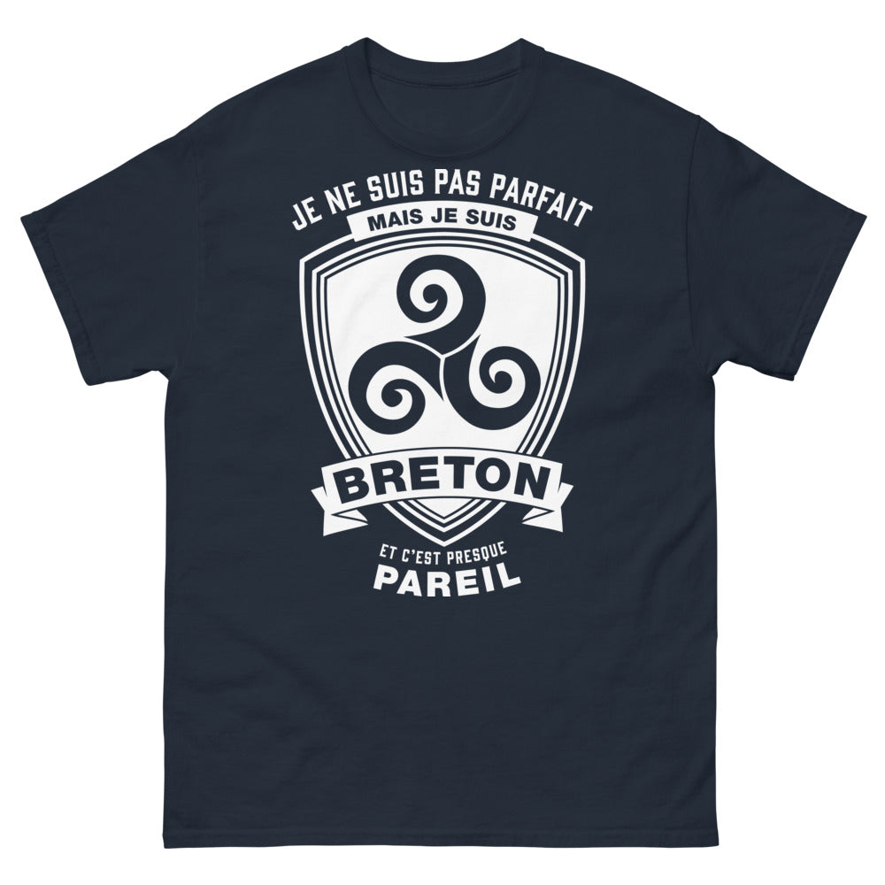 T-shirt Bretagne marine - Je ne suis pas parfait mais je suis Breton