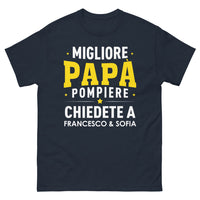Thumbnail for T-shirt Pompiere noir dos - Migliore Papà con umorismo