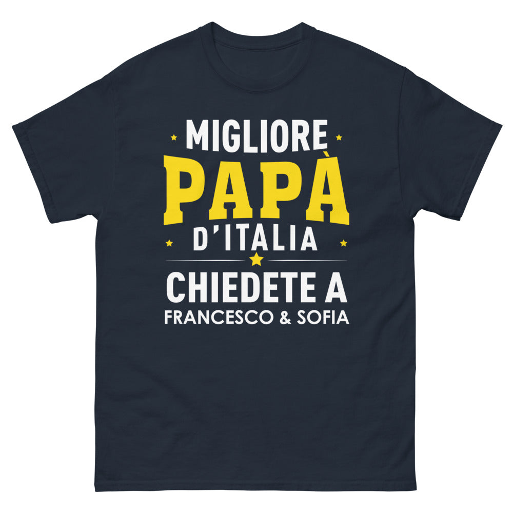 T-Shirt Italia blu - Migliore Papà d'Italia