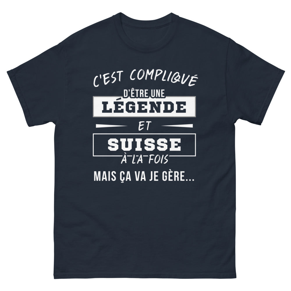 T-shirt Suisse marine - C'est compliqué d'être une légende