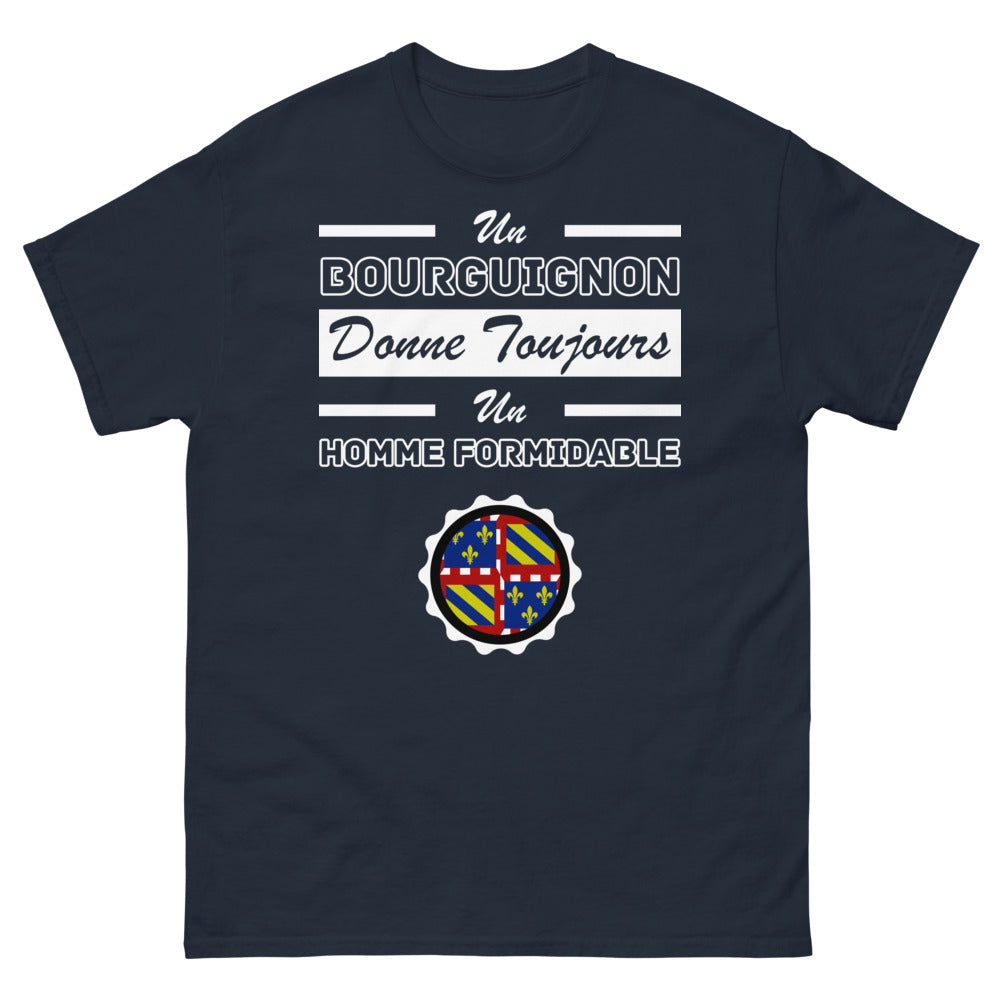 T-shirt Bourgogne marine - Un Bourguignon donne toujours un homme formidable
