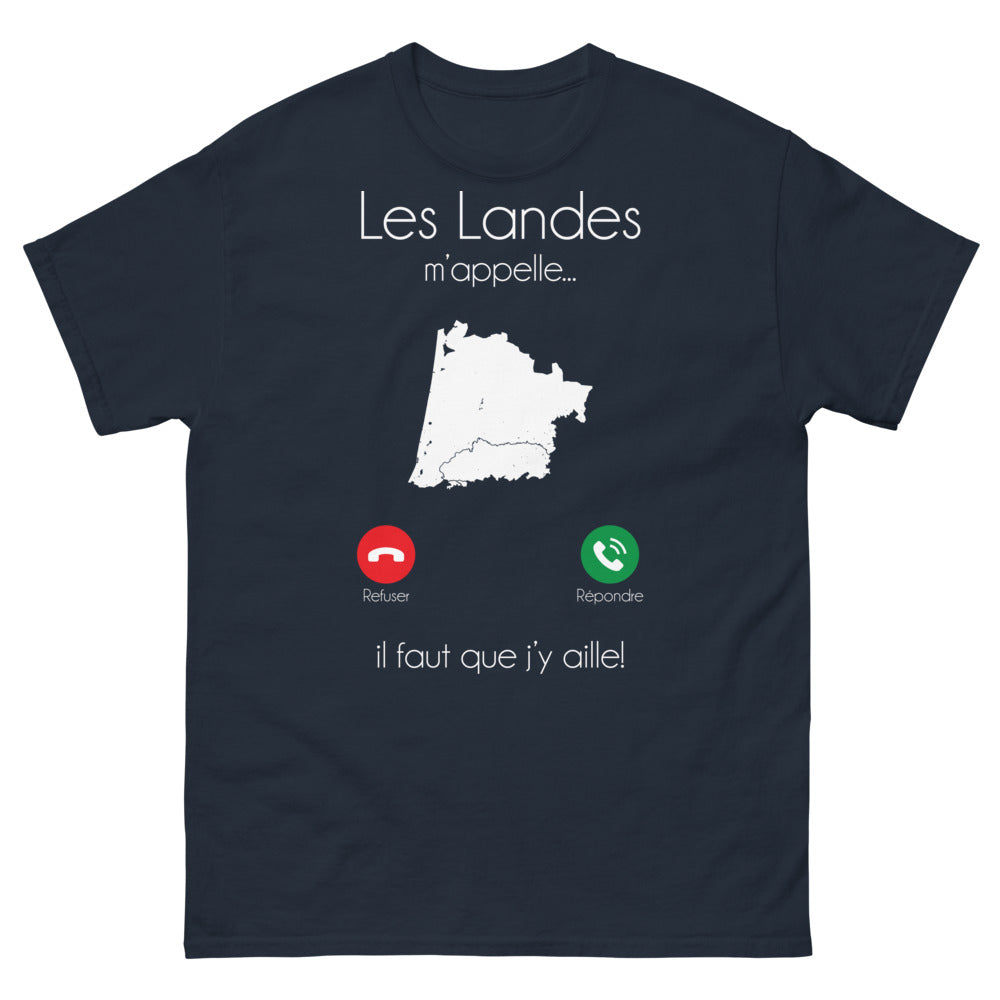 T-shirt Landes marine - Les Landes m'appellent, il faut que j'y aille