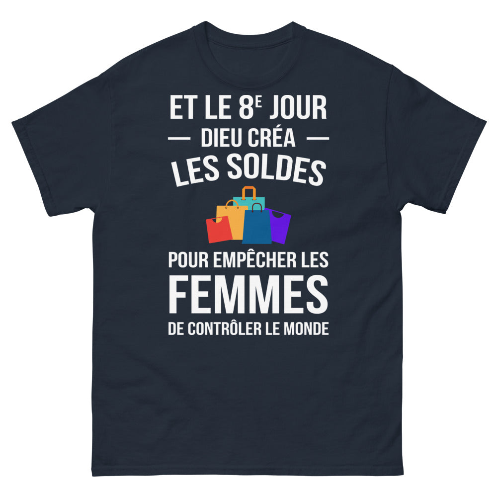 T-shirt féministe noir dos - et le 8e jour, Dieu créa les soldes