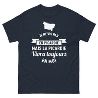 Thumbnail for T-shirt Picardie marine - Je ne vis pas en Picardie mais la Picardie vivra toujours en moi