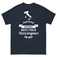 Thumbnail for T-shirt Italie marine - Je ne vis pas en Italie mais l'Italie vivra toujours en moi
