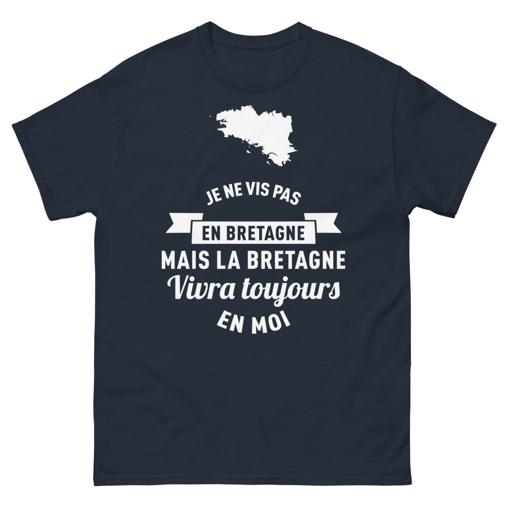 T-shirt Bretagne marine - Je ne vis pas en Bretagne