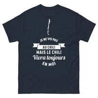 Thumbnail for T-shirt Chili marine - Je ne vis pas au Chili, mais le Chili vivra toujours en moi