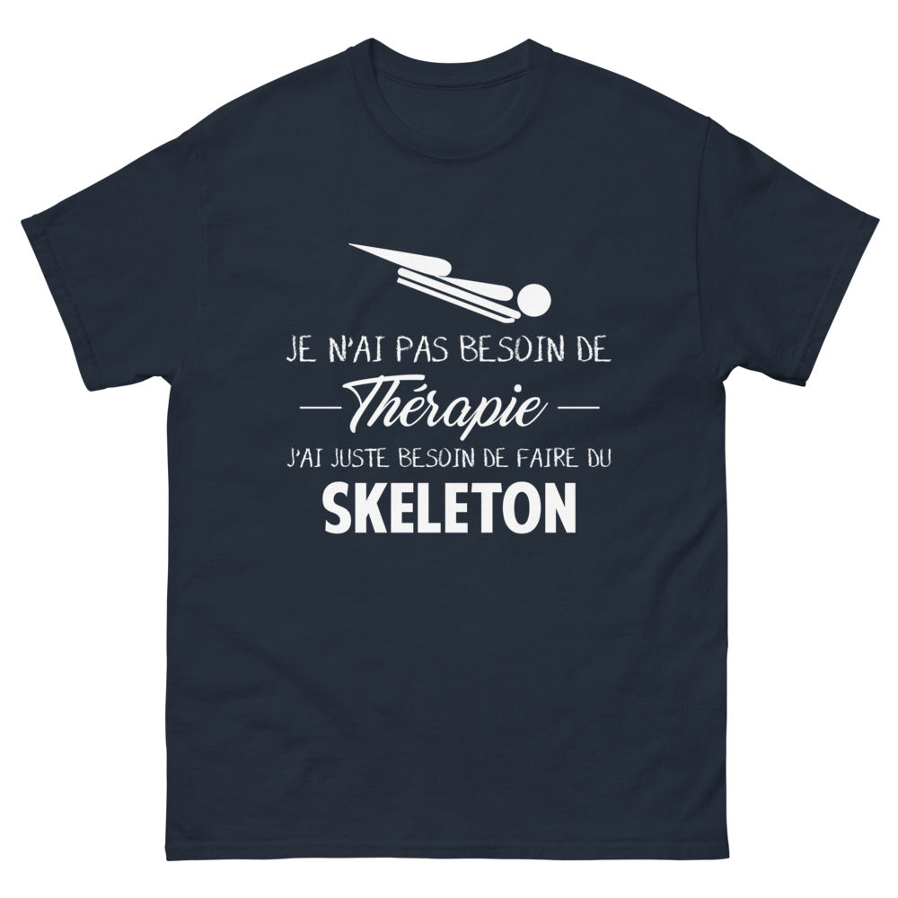 T-shirt Skeleton noir dos - Pas besoin de thérapie, juste de vitesse