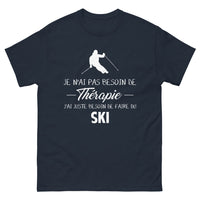 Thumbnail for T-shirt Ski marine - Je n'ai pas besoin de thérapie, juste du ski