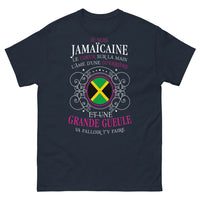 Thumbnail for T-shirt Jamaïquaine marine - Je suis Jamaïquaine, guerrière